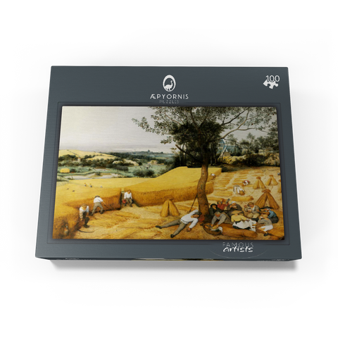 The Harvesters July-August 1565 by Pieter Bruegel the Elder 100 Jigsaw Puzzle box view1