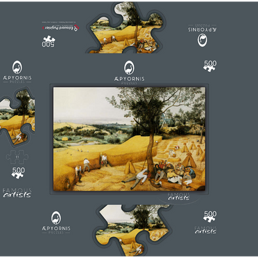 The Harvesters July-August 1565 by Pieter Bruegel the Elder 500 Jigsaw Puzzle box 3D Modell