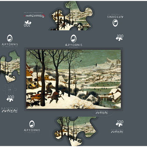 Hunters in the Snow 1565 by Pieter Bruegel the Elder 100 Jigsaw Puzzle box 3D Modell