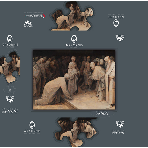 Christ and the Woman taken in Adultery, 1565, by Pieter Bruegel the Elder 1000 Jigsaw Puzzle box 3D Modell