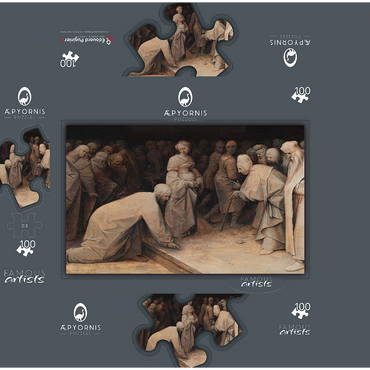 Christ and the Woman taken in Adultery 1565 by Pieter Bruegel the Elder 100 Jigsaw Puzzle box 3D Modell