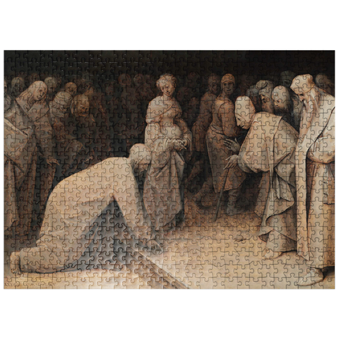 puzzleplate Christ and the Woman taken in Adultery 1565 by Pieter Bruegel the Elder 500 Jigsaw Puzzle