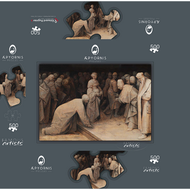 Christ and the Woman taken in Adultery 1565 by Pieter Bruegel the Elder 500 Jigsaw Puzzle box 3D Modell