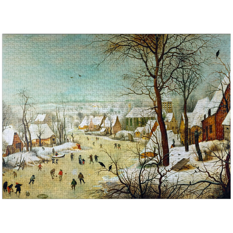 puzzleplate Winter Landscape with Skaters and a Bird Trap, 1565, by Pieter Bruegel the Elder 1000 Jigsaw Puzzle