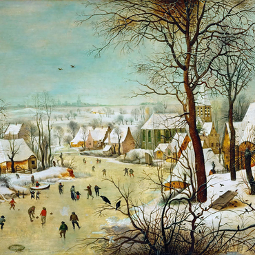 Winter Landscape with Skaters and a Bird Trap, 1565, by Pieter Bruegel the Elder 1000 Jigsaw Puzzle 3D Modell