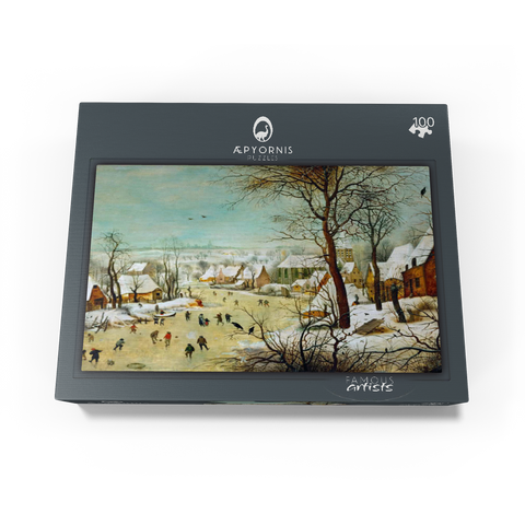 Winter Landscape with Skaters - 1565 by Pieter Bruegel the Elder 100 Jigsaw Puzzle box view1