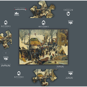 The Adoration of the Kings in the Snow, 1567, by Pieter Bruegel the Elder 1000 Jigsaw Puzzle box 3D Modell