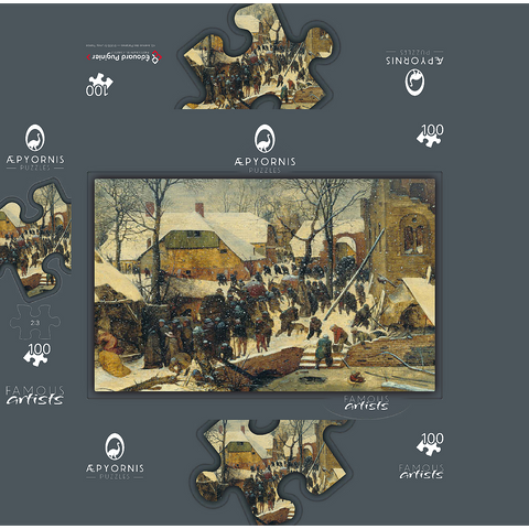 The Adoration of the Kings in the Snow 1567 by Pieter Bruegel the Elder 100 Jigsaw Puzzle box 3D Modell