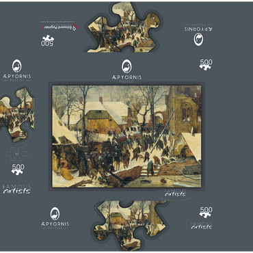 The Adoration of the Kings in the Snow 1567 by Pieter Bruegel the Elder 500 Jigsaw Puzzle box 3D Modell
