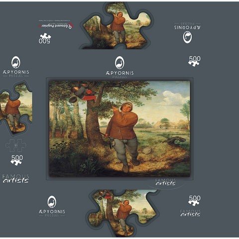 The Peasant and the Birdnester 1568 by Pieter Bruegel the Elder 500 Jigsaw Puzzle box 3D Modell