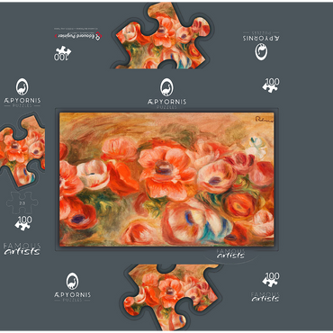 Anemones (Anémones) 1912 by Pierre-Auguste Renoir 100 Jigsaw Puzzle box 3D Modell