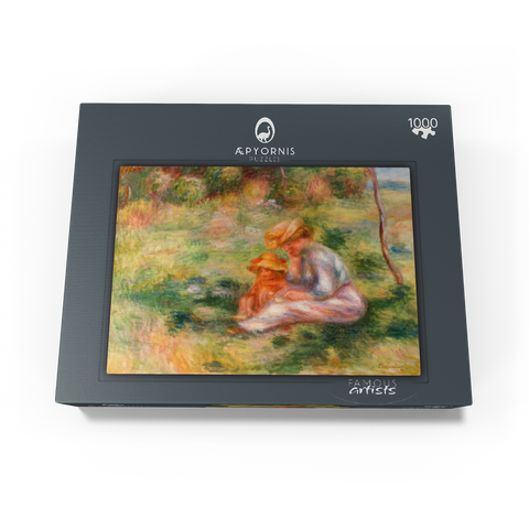 Woman and Child in the Grass (Femme avec enfant sur l'herbe) (1898) by Pierre-Auguste Renoir 1000 Jigsaw Puzzle box view1