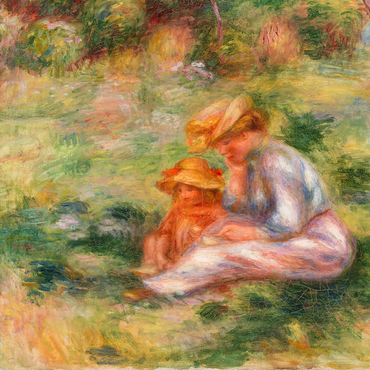 Woman and Child in the Grass (Femme avec enfant sur l'herbe) (1898) by Pierre-Auguste Renoir 1000 Jigsaw Puzzle 3D Modell