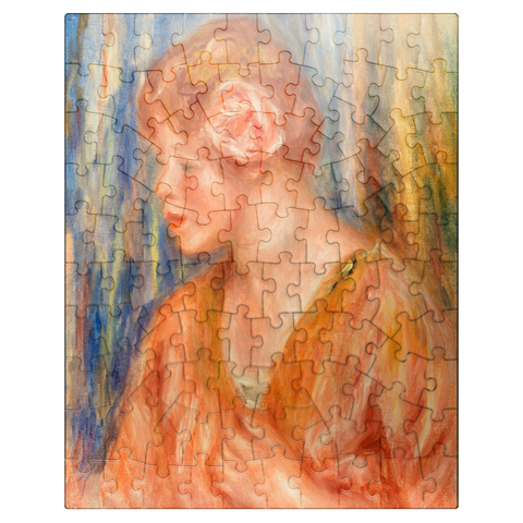 puzzleplate Young Woman with Rose (Jeune fille Ã la rose) 1917 by Pierre-Auguste Renoir 100 Jigsaw Puzzle