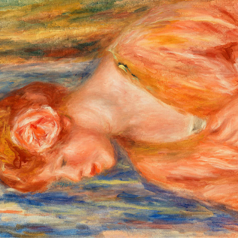 Young Woman with Rose (Jeune fille Ã la rose) 1917 by Pierre-Auguste Renoir 100 Jigsaw Puzzle 3D Modell