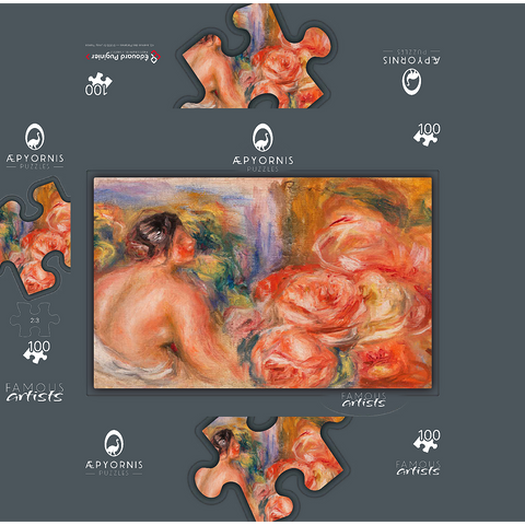 Roses and Small Nude (Roses et petit nu) 1916 by Pierre-Auguste Renoir 100 Jigsaw Puzzle box 3D Modell