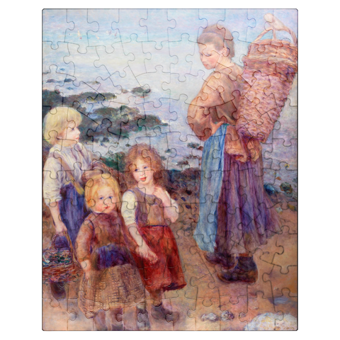 puzzleplate Mussel-Fishers at Berneval (Pêcheuses de moules à Berneval côte normand) 1879 by Pierre-Auguste Renoir 100 Jigsaw Puzzle