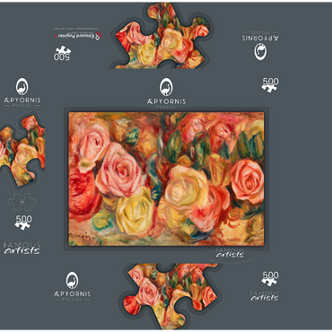Roses 1912 by Pierre-Auguste Renoir 500 Jigsaw Puzzle box 3D Modell