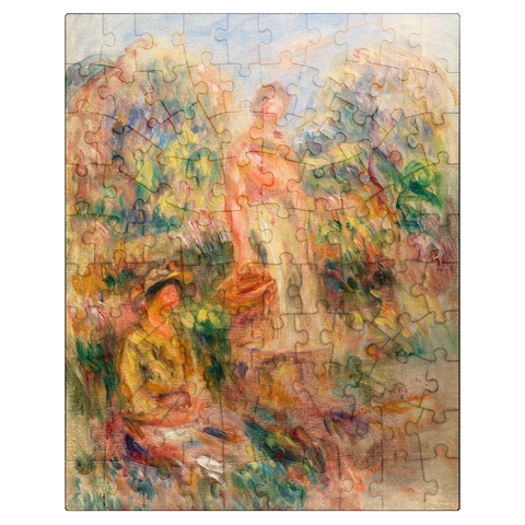 puzzleplate Standing Woman and Seated Woman in a Landscape Une femme debout et une femme assise dans un paysage 1919 by Pierre-Auguste Renoir 100 Jigsaw Puzzle
