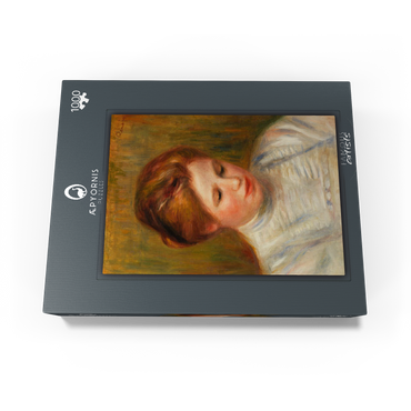 Head (Tête). Also called Etude de brodeuse (1904) by Pierre-Auguste Renoir 1000 Jigsaw Puzzle box view1