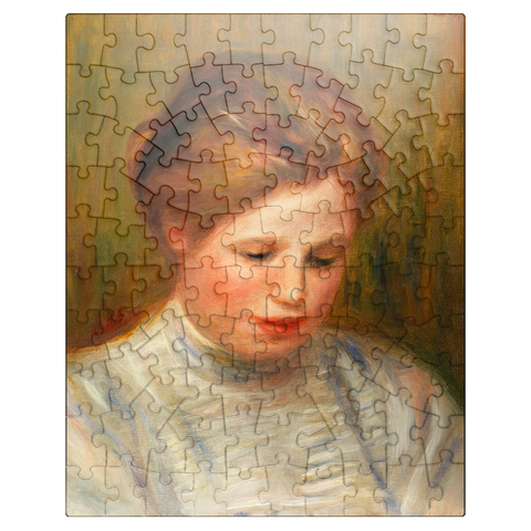 puzzleplate Head (Tête) Etude de brodeuse 1904 by Pierre-Auguste Renoir 100 Jigsaw Puzzle