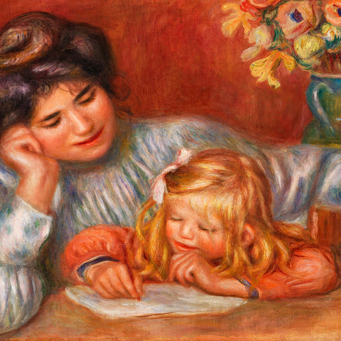 Writing Lesson (La Leçon d'écriture) (1905) by Pierre-Auguste Renoir 1000 Jigsaw Puzzle 3D Modell