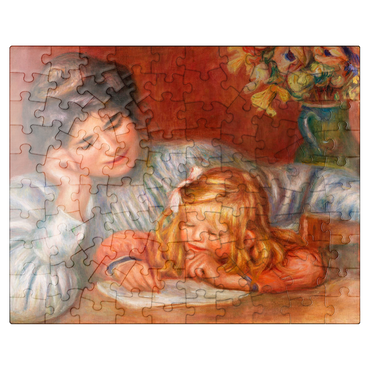 puzzleplate Writing Lesson (La Leçon décriture) 1905 by Pierre-Auguste Renoir 100 Jigsaw Puzzle