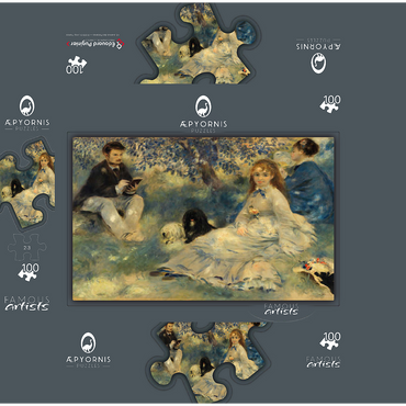 Henriot Family (La Famille Henriot) 1875 by Pierre-Auguste Renoir 100 Jigsaw Puzzle box 3D Modell
