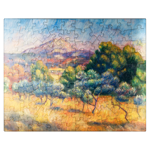 puzzleplate Montagne Sainte-Victoire (Paysage) 1889 by Pierre-Auguste Renoir 100 Jigsaw Puzzle