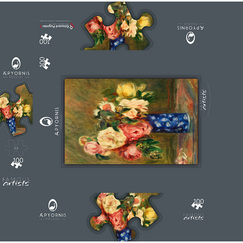 Bouquet of Roses (Le Bouquet de roses) 1882 by Pierre-Auguste Renoir 100 Jigsaw Puzzle box 3D Modell