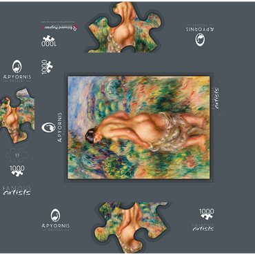Standing Bather (Baigneuse debout) (1910) by Pierre-Auguste Renoir 1000 Jigsaw Puzzle box 3D Modell