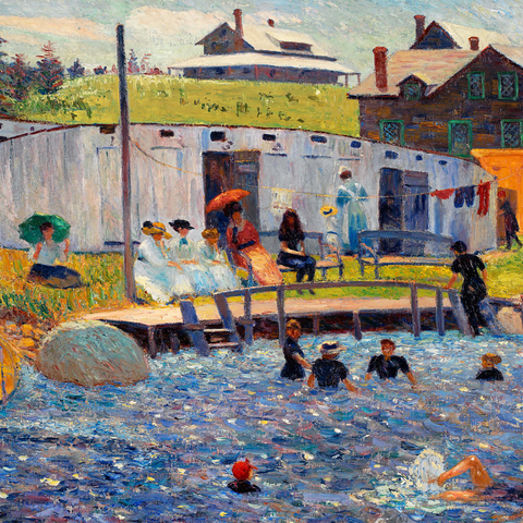 The Bathing Hour, Chester, Nova Scotia (1910) by William James Glackens 1000 Jigsaw Puzzle 3D Modell