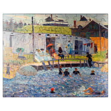 puzzleplate The Bathing Hour Chester Nova Scotia 1910 by William James Glackens 100 Jigsaw Puzzle