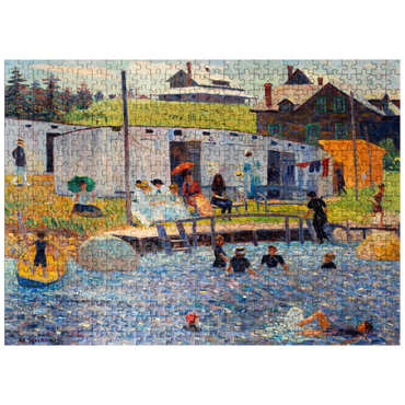 puzzleplate The Bathing Hour Chester Nova Scotia 1910 by William James Glackens 500 Jigsaw Puzzle