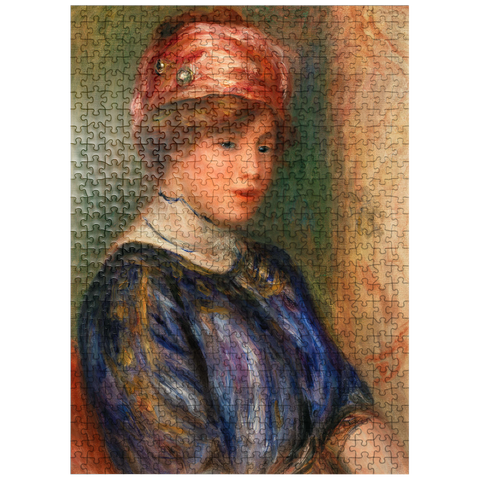 puzzleplate Young Woman in Blue Bust (Jeune femme en corsage bleu buste) 1911 by Pierre-Auguste Renoir 500 Jigsaw Puzzle