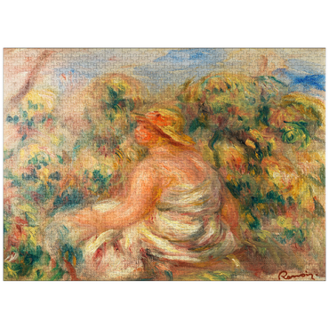puzzleplate Woman with Hat in a Landscape (Femme avec chapeau dans un paysage) (1918) by Pierre-Auguste Renoir 1000 Jigsaw Puzzle