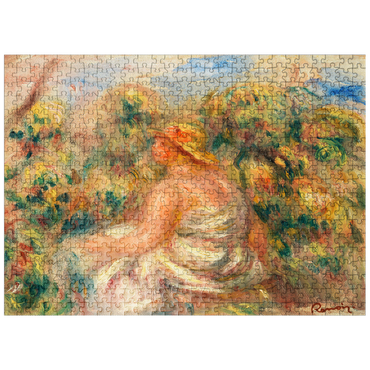 puzzleplate Woman with Hat in a Landscape (Femme avec chapeau dans un paysage) 1918 by Pierre-Auguste Renoir 500 Jigsaw Puzzle