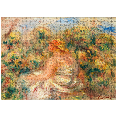 puzzleplate Woman with Hat in a Landscape (Femme avec chapeau dans un paysage) 1918 by Pierre-Auguste Renoir 500 Jigsaw Puzzle