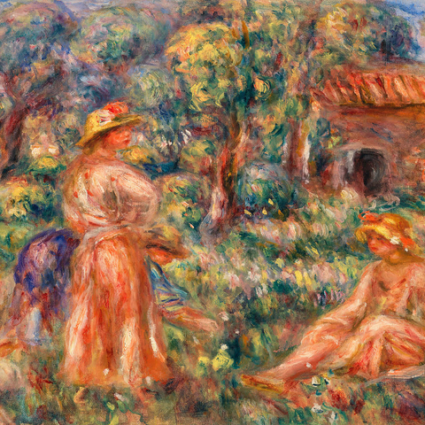 Girls in a Landscape (Jeunes filles dans un paysage) (1918) by Pierre-Auguste Renoir 1000 Jigsaw Puzzle 3D Modell