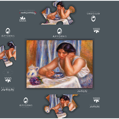 Cup of Chocolate (Femme prenant du chocolat) (1912) by Pierre-Auguste Renoir 1000 Jigsaw Puzzle box 3D Modell