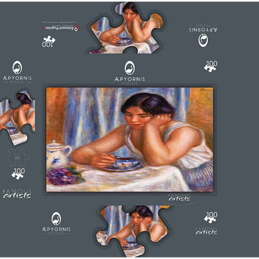 Cup of Chocolate (Femme prenant du chocolat) 1912 by Pierre-Auguste Renoir 100 Jigsaw Puzzle box 3D Modell
