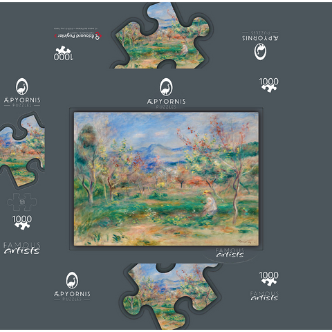 Landscape (Paysage) (1900-1905) by Pierre-Auguste Renoir 1000 Jigsaw Puzzle box 3D Modell