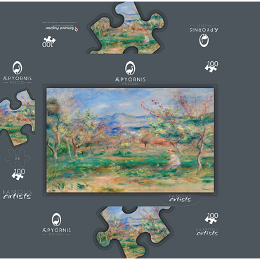 Landscape (Paysage) 1900-1905 by Pierre-Auguste Renoir 100 Jigsaw Puzzle box 3D Modell