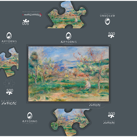 Landscape (Paysage) 1900-1905 by Pierre-Auguste Renoir 500 Jigsaw Puzzle box 3D Modell