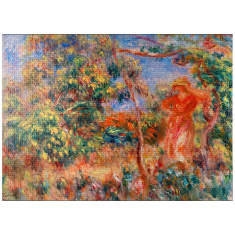 puzzleplate Woman in Red in a Landscape (Femme en rouge dans un paysage) (1917) by Pierre-Auguste Renoir 1000 Jigsaw Puzzle