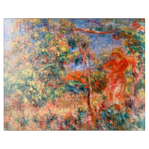 puzzleplate Woman in Red in a Landscape (Femme en rouge dans un paysage) 1917 by Pierre-Auguste Renoir 100 Jigsaw Puzzle