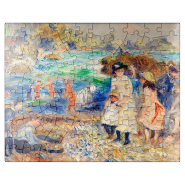 puzzleplate Children on the Seashore (Guernsey Enfants au bord de la mer Ã Guernesey) 1883 by Pierre-Auguste Renoir 100 Jigsaw Puzzle