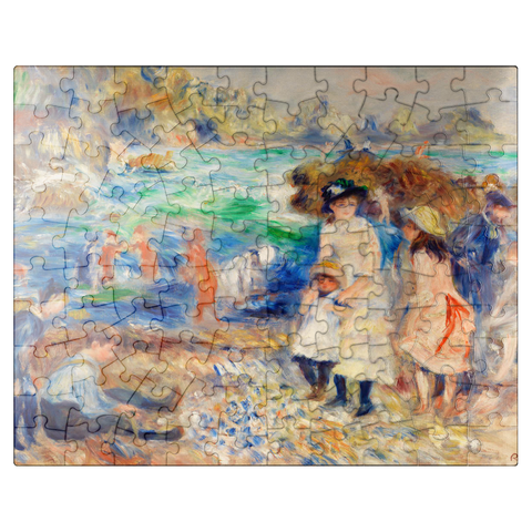 puzzleplate Children on the Seashore (Guernsey Enfants au bord de la mer Ã Guernesey) 1883 by Pierre-Auguste Renoir 100 Jigsaw Puzzle