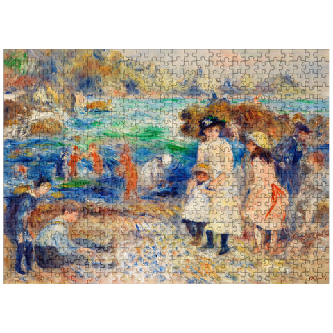 puzzleplate Children on the Seashore (Guernsey Enfants au bord de la mer Ã Guernesey) 1883 by Pierre-Auguste Renoir 500 Jigsaw Puzzle