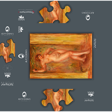 Nude with Castanets (1918) by Pierre-Auguste Renoir 1000 Jigsaw Puzzle box 3D Modell
